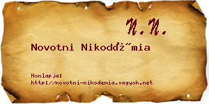 Novotni Nikodémia névjegykártya